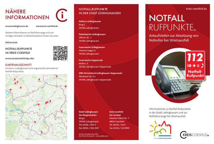 Flyer Notfall-Rufpunkte in Lüdinghausen